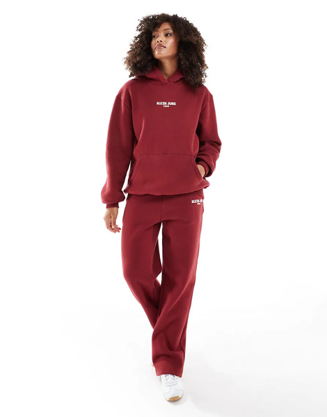  Sixth June Joggers Burdeos Con Estampado De Sixth June (parte De Un Conjunto)-rojo 