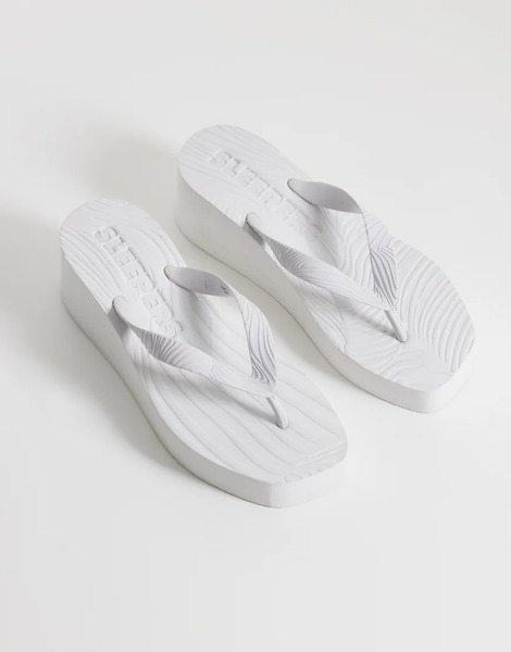  Sleepers Chanclas Blancas Con Plataforma Alta De Sleepers-blanco 