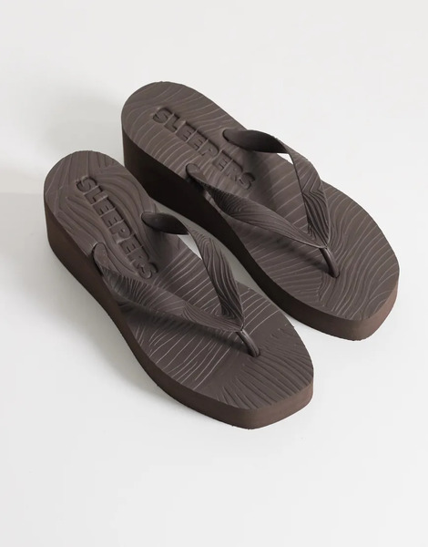  Sleepers Chanclas Marrones Con Plataforma Alta De Sleepers-marrón 