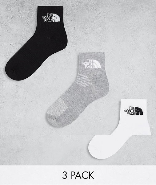  The North Face Pack De 3 Pares De Calcetines Tobilleros De Color Blanco, Gris Y Negro Con Logo Simple Dome De The North Face 