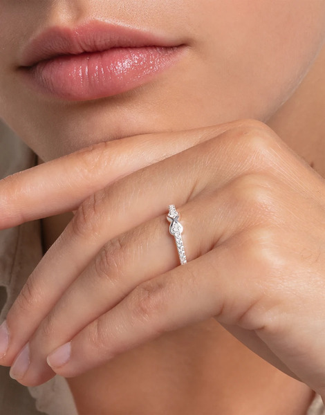  Thomas Sabo Anillo Con Detalle De'símbolo De Infinito De Plata De Ley 925 Y Piedras Blancas De Thomas Sabo-plateado 