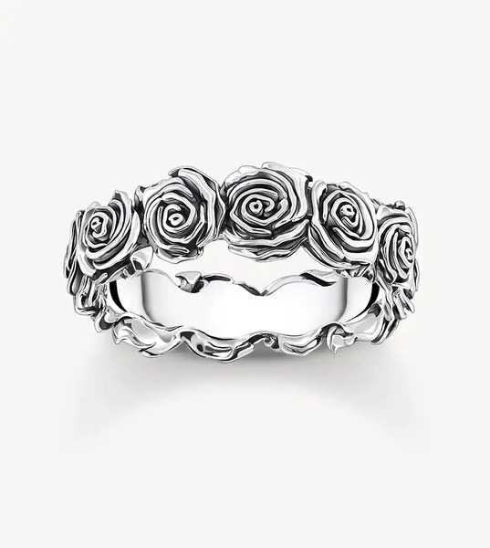  Thomas Sabo Anillo Plateado Midnight Rose De Thomas Sabo 