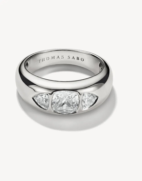  Thomas Sabo Anillo Plateado Y Blanco De Thomas Sabo 