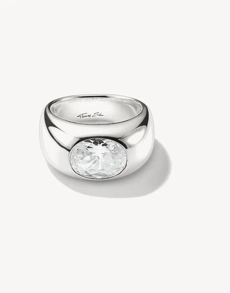  Thomas Sabo Anillo Plateado Y Blanco De Thomas Sabo 