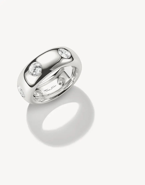  Thomas Sabo Anillo Plateado Y Blanco De Thomas Sabo 