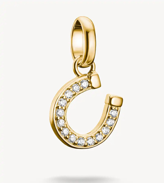 Thomas Sabo Charm Color Oro Amarillo Y Blanco Con Diseño De Herradura Chapado En Oro Con Detalle De Piedras Connect De Thomas Sabo-dorado 