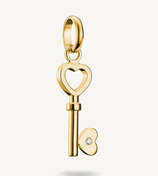  Thomas Sabo Charm Color Oro Amarillo Y Blanco Con Diseño De Llave Con Terminaciones De Corazón Connect De Thomas Sabo-dorado 