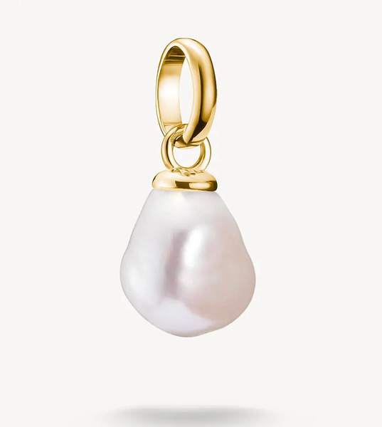  Thomas Sabo Charm Color Oro Amarillo Y Blanco Con Diseño De Perla De Agua Dulce Chapado En Oro De Thomas Sabo-dorado 
