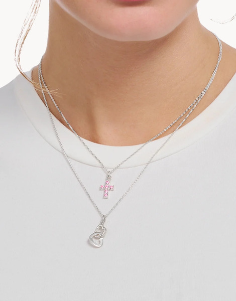 Thomas Sabo Collar Con Colgante De Corazones Entrelazados Con Circonitas De Plata De Ley De Thomas Sabo-plateado 