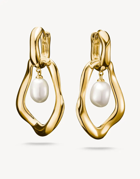  Thomas Sabo Thomas Sabo - Pendientes De Aro Color Oro Amarillo Y Blancos Chapados En Oro Con Perlas De Agua Dulce Natural Beauty-dorado 
