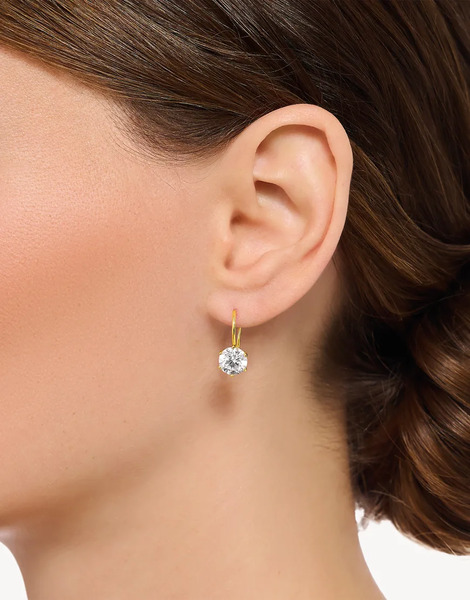  Thomas Sabo Pendientes De Plata De Ley 925 Chapada En Oro Amarillo De 18 Quilates Con Circonitas Blancas De Thomas Sabo-dorado 