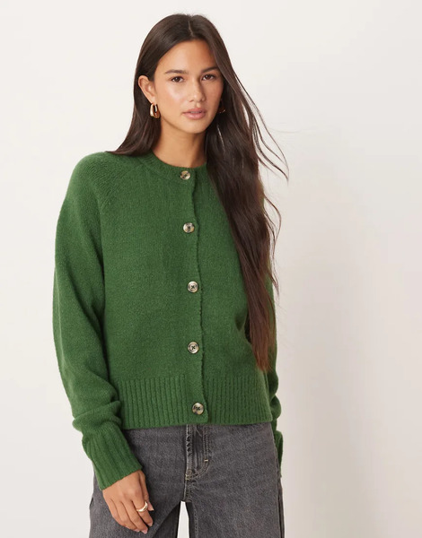  Threadbare Cárdigan Verde Con Cuello Redondo De Threadbare 