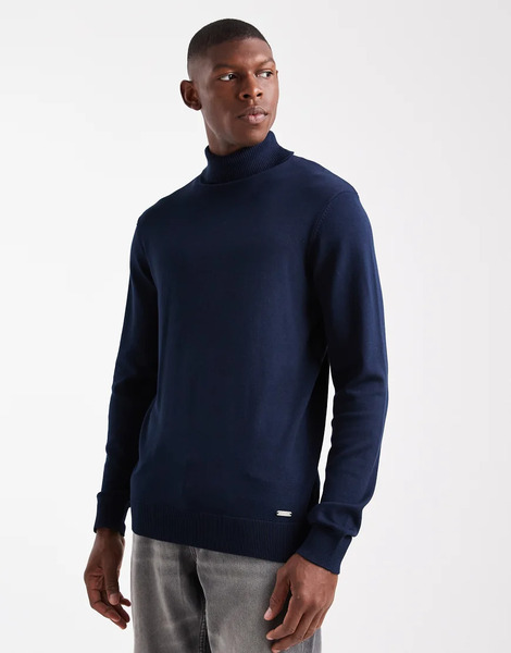  Threadbare Jersey Azul Marino Con Cuello Vuelto De Threadbare 