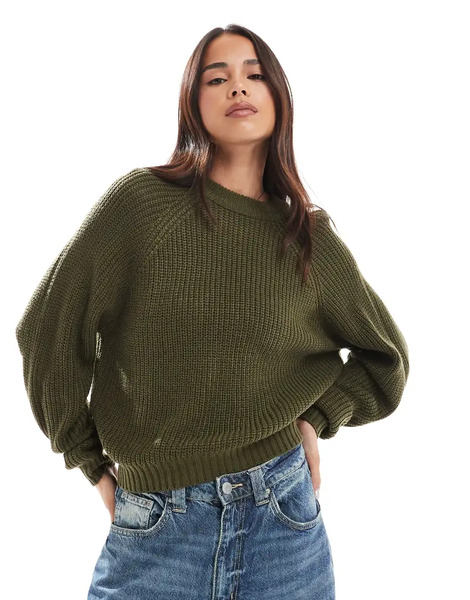  Threadbare Jersey Caqui Con Cuello Redondo De Threadbare-verde 