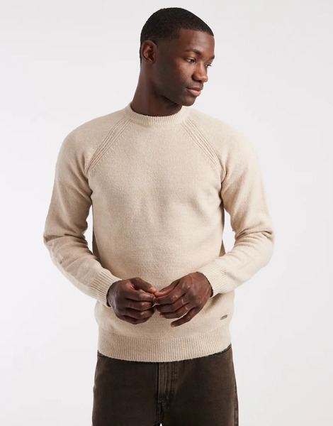  Threadbare Jersey Color Avena Con Cuello Redondo De Punto De Threadbare-neutro 