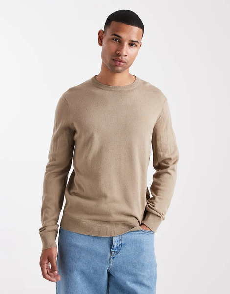  Threadbare Jersey Color Topo Con Cuello Redondo De Threadbare-neutro 