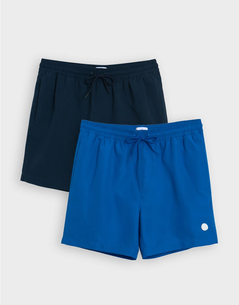  Threadbare Pack De 2 Shorts De Baño Azul Marino Y Azules De Threadbare-multicolor 