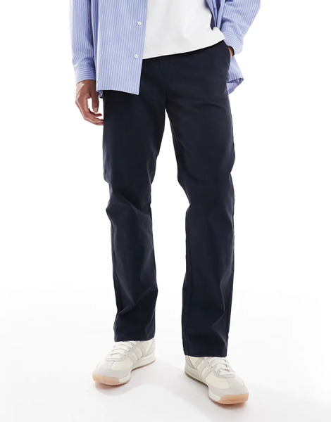  Threadbare Pantalones Azul Marino De Corte Recto De Threadbare 
