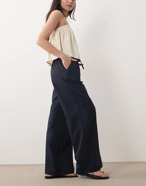  Threadbare Pantalones Azul Marino De Pernera Ancha Sin Cierres De Threadbare 