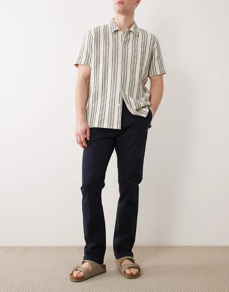  Threadbare Pantalones Chinos Azul Marino De Corte Slim De Threadbare 
