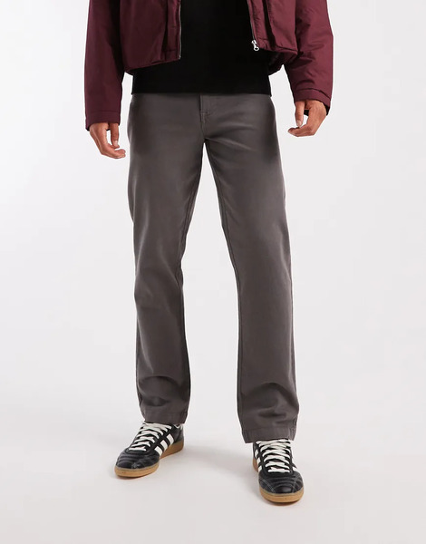  Threadbare Pantalones Chinos Gris Pizarra De Pernera Recta De Threadbare 