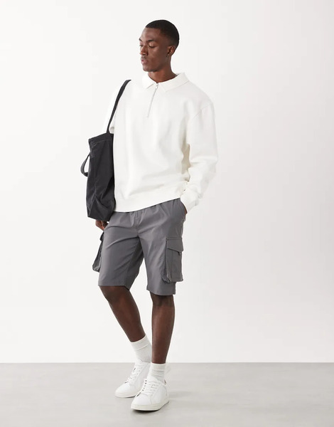  Threadbare Threadbare - Pantalones Cortos Cargo Grises 