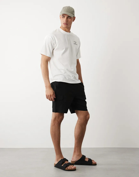  Threadbare Pantalones Cortos Negros Cargo De Threadbare 
