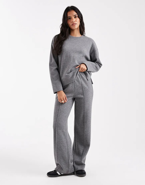  Threadbare Pantalones Gris Carbón Sin Cierres De Punto Suave Al Tacto De Mezcla De Algodón De Threadbare (parte De Un Conjunto) 