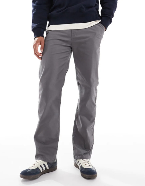  Threadbare Pantalones Gris Pizarra De Corte Recto De Threadbare 
