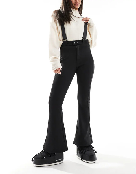  Threadbare Pantalones Negros De Pernera Ancha Con Tirantes De Threadbare Ski 