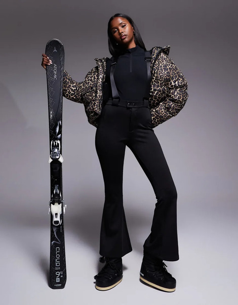  Threadbare Pantalones Negros De Pernera Ancha Con Tirantes De Threadbare Ski 
