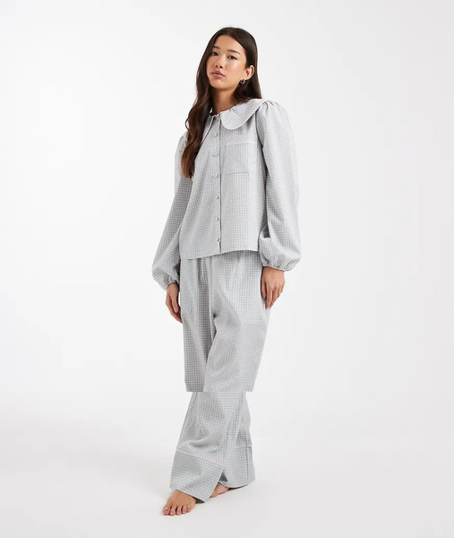  Threadbare Pijama A Cuadros Vichy Azules Con Cuello Babero De Sirsaca De Threadbare 