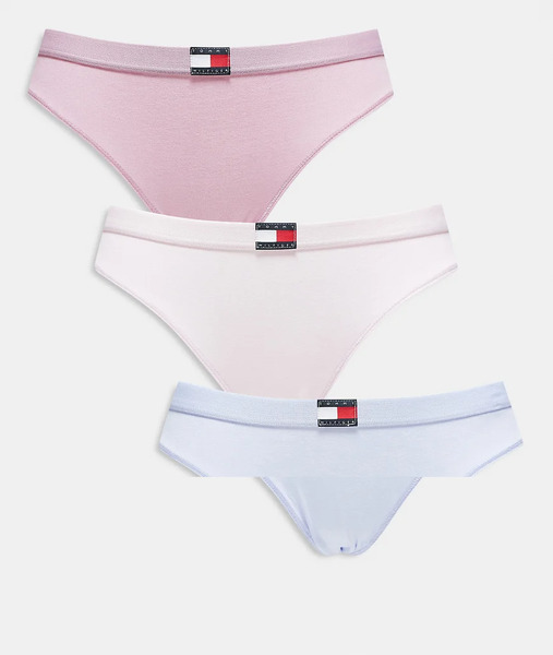  Tommy Hilfiger Pack De 3 Braguitas De Color Lila Y Rosa Pastel De Corte Bikini Con Detalle De Bandera De Tommy Hilfiger-multicolor 