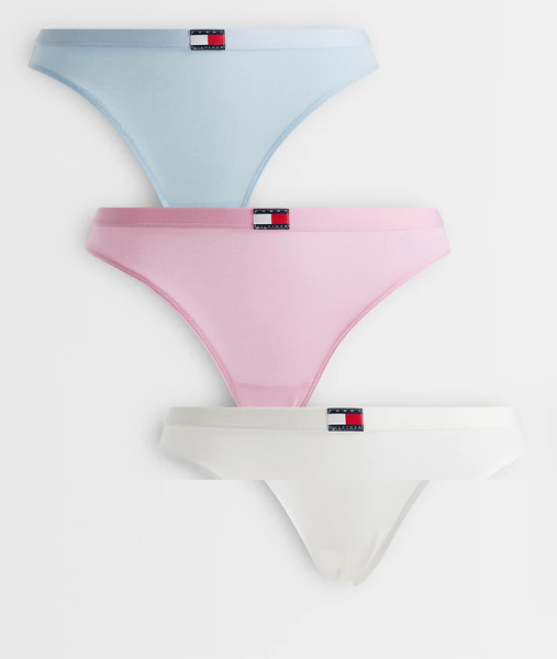  Tommy Hilfiger Pack De 3 Braguitas De Color Rosa, Blanco Y Azul De Corte Bikini Heritage De Tommy Hilfiger-multicolor 