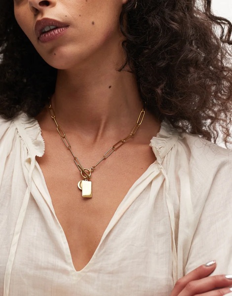  Topshop Collar Dorado Estilo Cadena Gruesa Con Charms De Acero Inoxidable Resistente Al Agua Sally De Topshop 