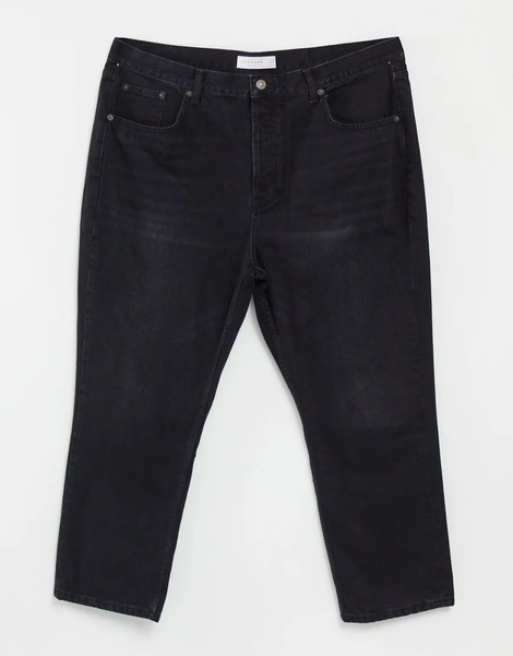  Topshop Vaqueros De Pernera Recta En Negro Lavado Editor De Topshop 