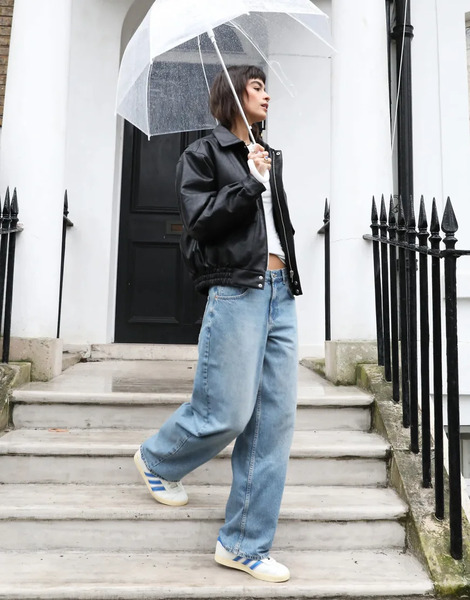  Topshop Vaqueros De Talle Bajo Y Corte Holgado Con Lavado Vintage Descolorido Y Detalle Regulable De Topshop-azul 