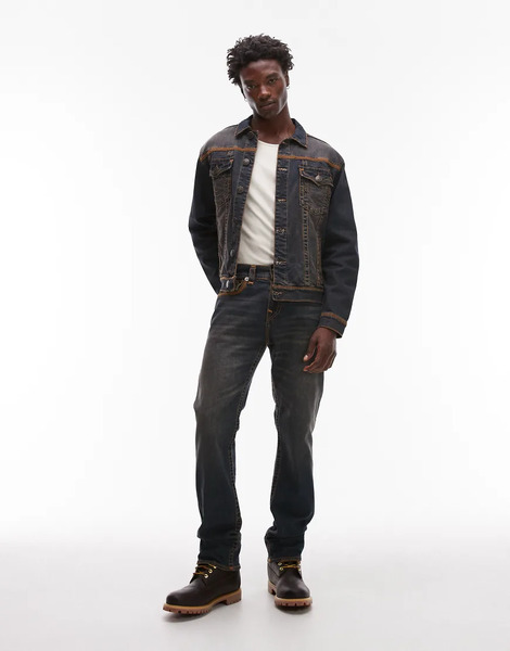  True Religion Vaqueros Con Lavado Añil Oscuro, Costuras Planas Y Bolsillos Con Solapa Ricky De True Religion (parte De Un Conjunto)-azul 