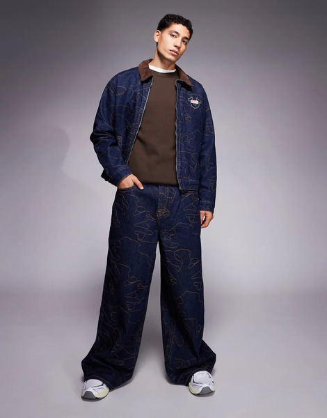  True Religion Vaqueros Muy Holgados Con Lavado Azul Oscuro, Bordados Y Bolsillos Con Solapa Mikey De True Religion (parte De Un Conjunto) 