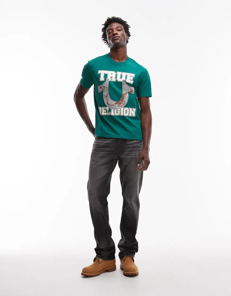  True Religion Vaqueros Negro Lavado Holgados Con Bolsillos De Solapa Con Detalle De Cachemir Bordado Ricky De True Religion 