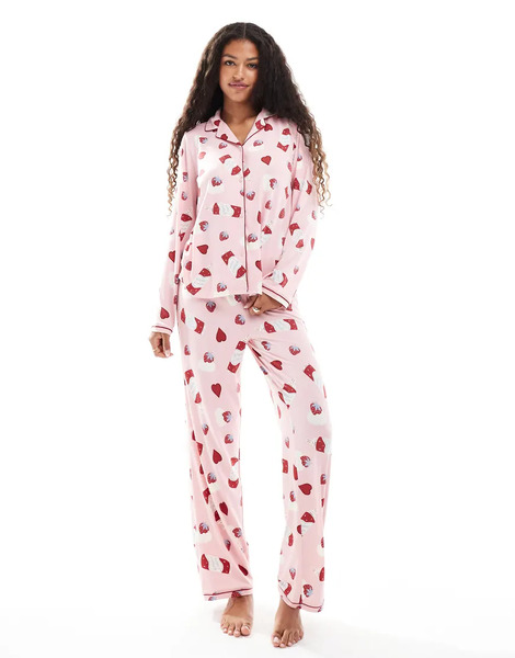 Urban Threads Pijama Rosa Con Estampado De Postres De Urban Threads 