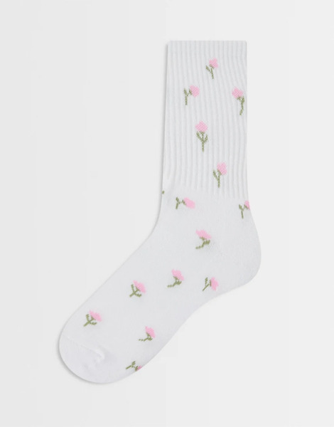  Vero Moda Calcetines Rosas Con Estampado Floral De Vero Moda-blanco 