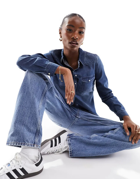  Vero Moda Camisa Vaquera Azul Medio De Vero Moda 