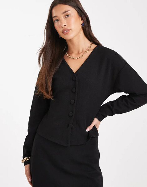  Vero Moda Cárdigan Negro Con Cintura Entallada De Tejido Suave Mix & Match De Vero Moda (parte De Un Conjunto) 