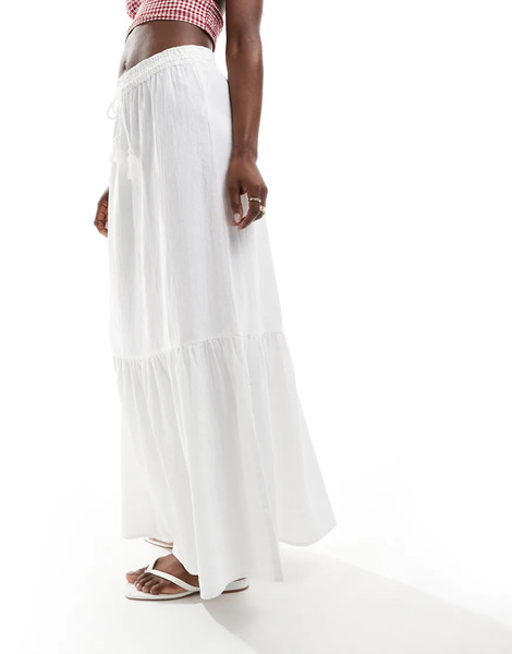  Vero Moda Falda Larga Blanca De Estilo Boho De Vero Moda-blanco 