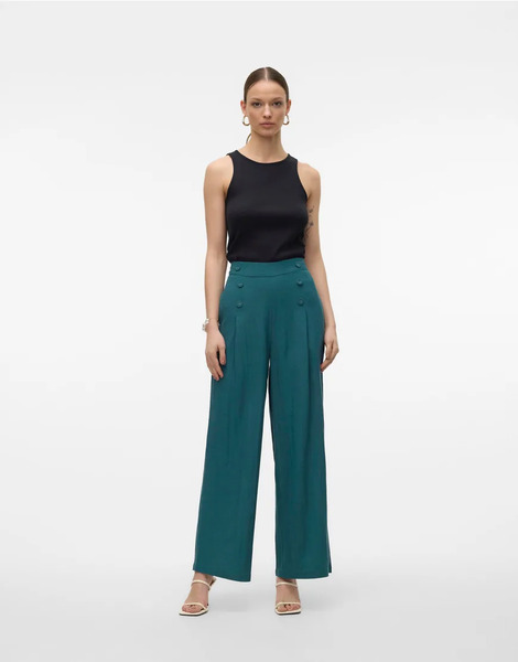  Vero Moda Pantalones Verde Bálsamo De Pernera Ancha De Vero Moda 