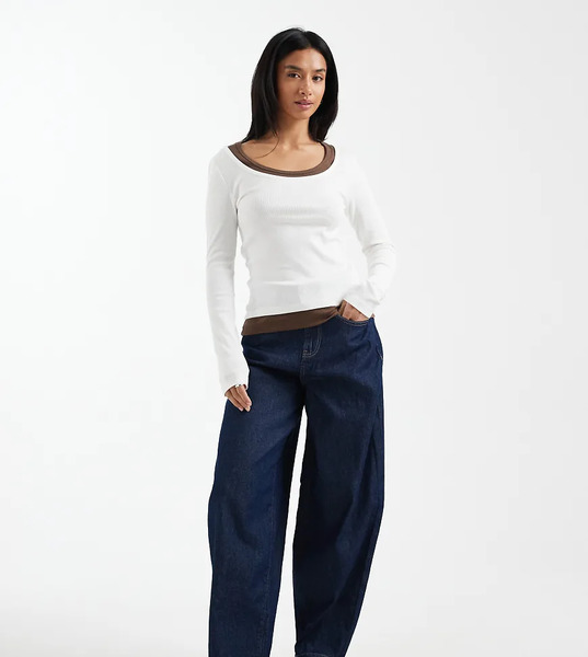 Vero Moda Petite Vaqueros De Talle Alto Y Pernera Barrel Con Lavado Oscuro Enjuagado Kirsa De Vero Moda Petite-azul Marino 