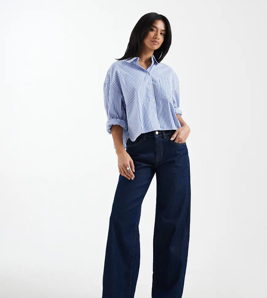  Vero Moda Petite Vaqueros De Talle Medio Y Pernera Recta Con Lavado Oscuro Enjuagado Kirsa De Vero Moda Petite-azul Marino 