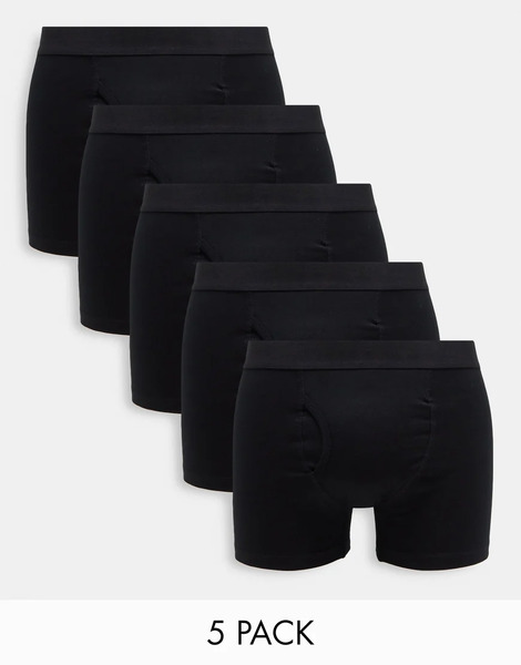  Weekday Pack De 5 Calzoncillos De Algodón Negros Johnny De Weekday 