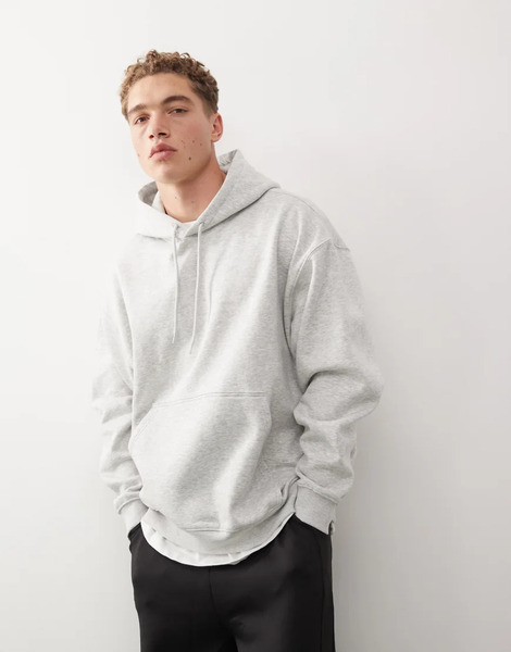  Weekday Sudadera Gris Melange Extragrande Con Capucha De Weekday 